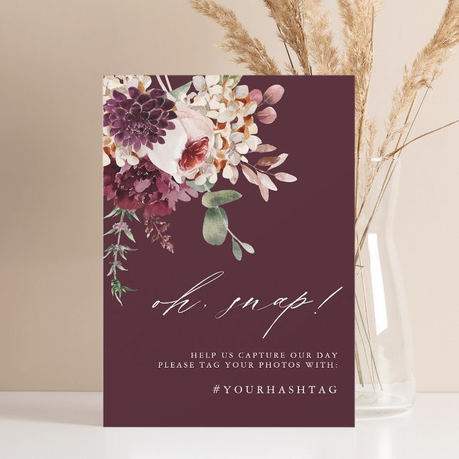 Convites Autumn Romance Floral Burgundy Sinal (Criador carregado)