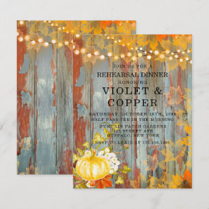 Convites Autumn Rust Lights Pumpkin Peo me Janto de ensaio