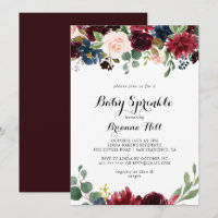 Autumn Rustic Burgundy Calliografia Bebê Sprinkle