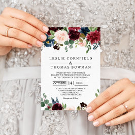 Convites Autumn Rustic Dazzling Burgundy