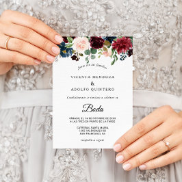 Convites Autumn Rustic Dazzling Burgundy