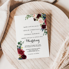 Convites Autumn Rustic Dazzling Burgundy