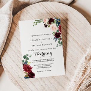 Convites Autumn Rustic Dazzling Burgundy