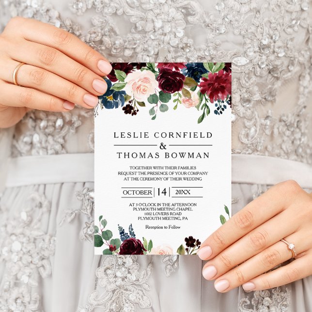 Convites Autumn Rustic Dazzling Burgundy (Criador carregado)