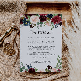 Convites Autumn Rustic Dazzling Burgundy Vow Renewal