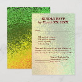 Convites Autumn Shades Green Yellow Wedt Menu RSVP