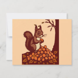 Convites 🐿️ Autumn Squirrel Invitation Card