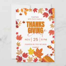 Convites Autumn Thanksgiving Event Invitation