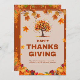Convites Autumn Thanksgiving Tree Poster Art
