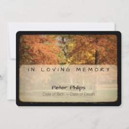 Convites Autumn Trees Vintage Serviço de Memória Funeral
