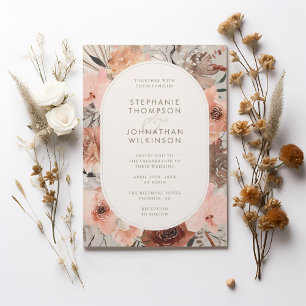Convites Autumn Watercolor Boho Floral Wedding