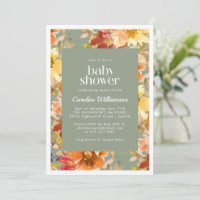 Autumn Watercolor Floral Patterc Chic Chá de frald