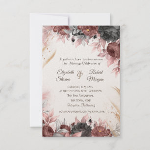 Convites Autumn Watercolor Flowers Chic Wedding