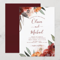 Autumn Wedding Burgundy Floral Fall