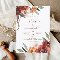 Autumn Wedding Burgundy Floral Fall