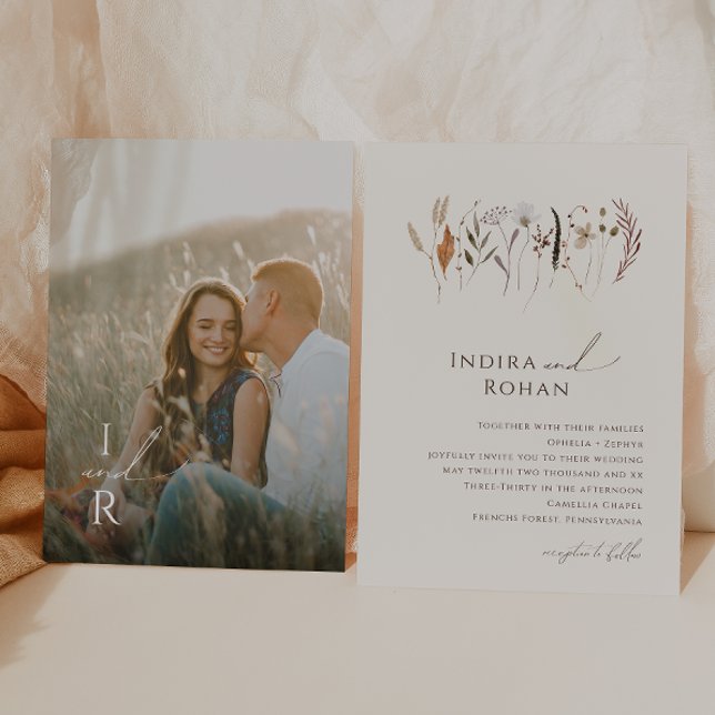 Convites Autumn Wildflower | Casamento de Fotografia em Mon (Criador carregado)