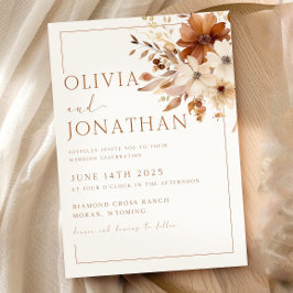 Convites Autumn Wildflower Fall Floral Wedding Boho