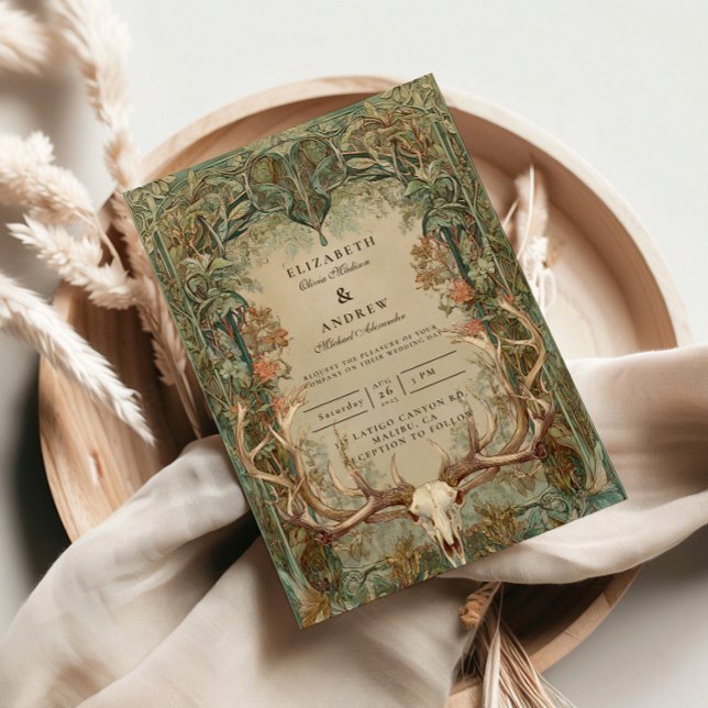 Convites Autumn Woods Rustic Wedding (Criador carregado)