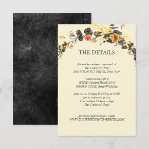 Convites Autumn Wreath Detalhes do Convidado para Casamen