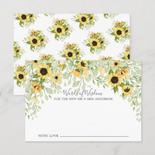 Convites Autumn Yellow Sunflower Bride Palavras da Sabedori