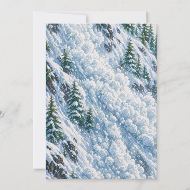 Convites Avalanche Mountain Snow Scene (Frente)