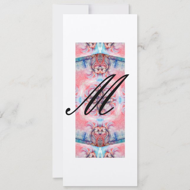 Convites AVALON monograma 2, placa metálica púrpura rosa (Frente)