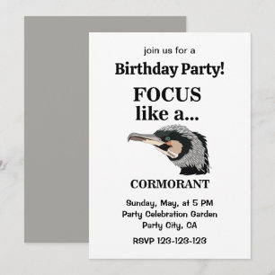 Convites Ave Cormorante Foco Como Um Aniversário Cormorante