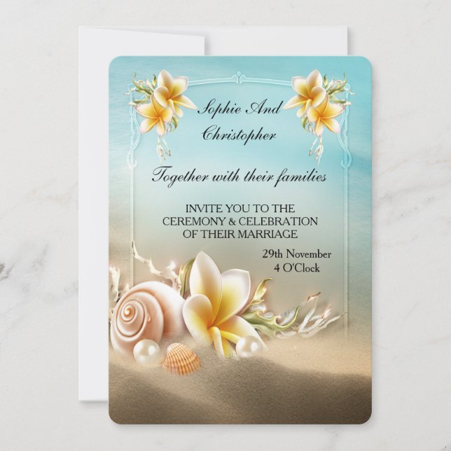 Convites Avenida de praia do Concurso de Casamento (Frente)