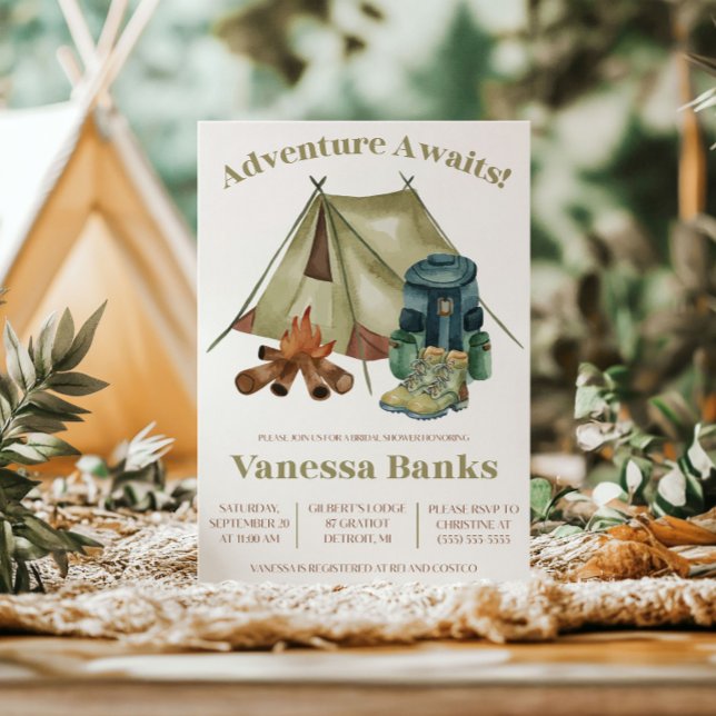 Convites Aventura Aguarda! Acampamento, Chá de panela de ca (Criador carregado)