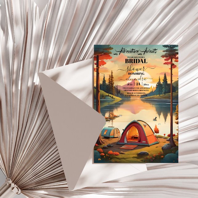 Convites Aventura Aguarda Chá de panela da Floresta Montanh (Criador carregado)