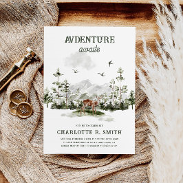 Convites Aventura Aguarda Chá de panela Elegante De Montanh