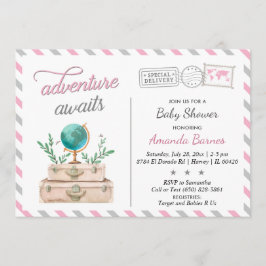 Convites Aventura aguarda Cinzas cor-de-rosa Viagem