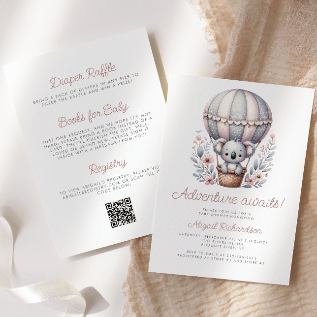 Convites Aventura aguarda o Chá de fraldas de Código QR do  (Criador carregado)