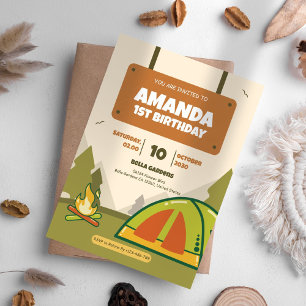 Convites Aventura Campo de Aniversário Aniversário 11 Convi