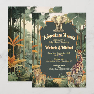 Convites Aventura Chá de fraldas de Selva