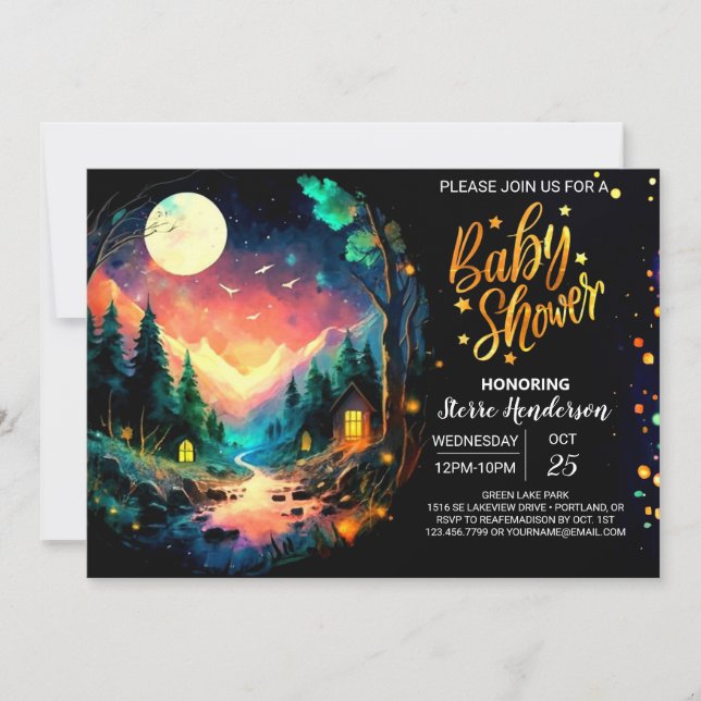 Convites Aventura Cute Aguarda Chá de fraldas Timberland (Frente)