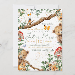 Convites aventura de animais da floresta 2 escolhas traseir