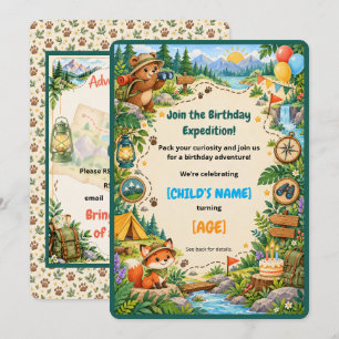 Convites Aventura de Aniversário do Pequeno Explorador com