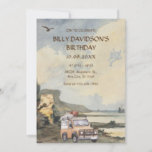 Convites Aventura de aquarela na praia 