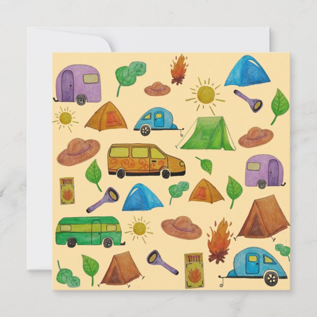 Convites Aventura de camping (Frente)