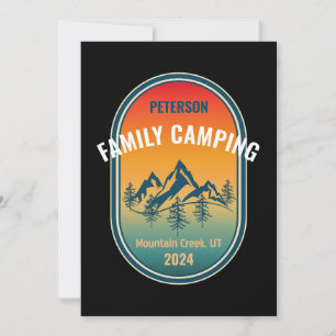 Convites Aventura de Camping Familiar Personalizada Pôr do