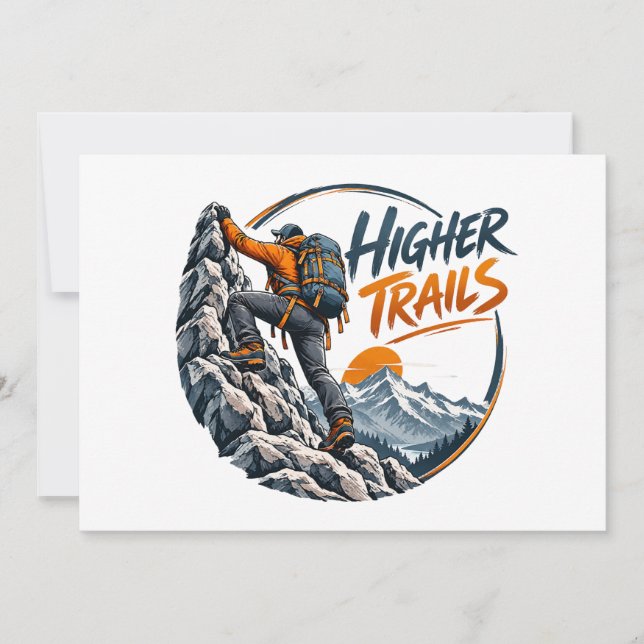 Convites Aventura de Escalada em Montanhas Higher Trails (Frente)