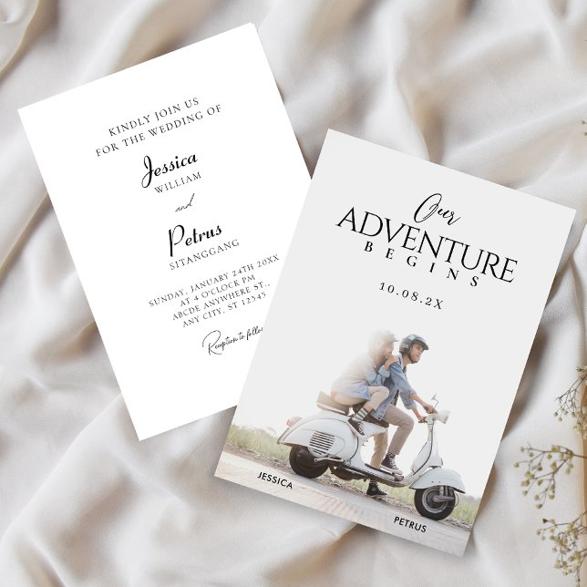 Convites Aventura de foto de casamento moderna  (Criador carregado)