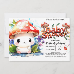 Convites Aventura de Tiny Mushroom aguarda Chá de fraldas