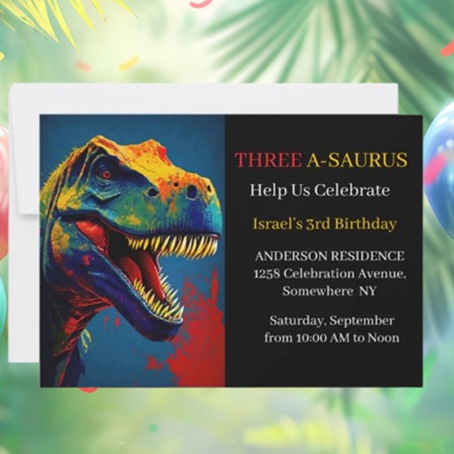 Convites Aventura do Dinossauro Azul (Embark on an unforgettable journey with our Blue Dinosaur Adventure Invitation! )