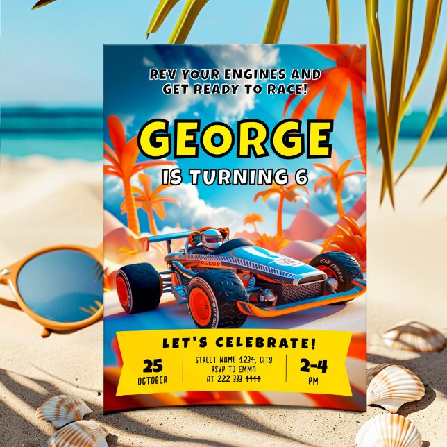 Convites Aventura Epic Birthday Racing Carros (Criador carregado)