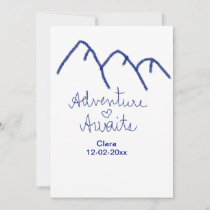 Convites Aventura espera coração da montanha azul adicionar