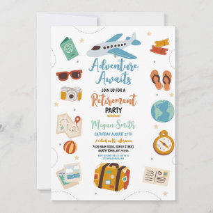 Convites Aventura Espera Festa de Aposentadoria Férias