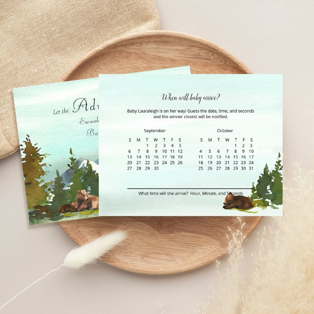 Convites Aventura Florestal Adivinha Quando O Bebê Chega o  (Criador carregado)