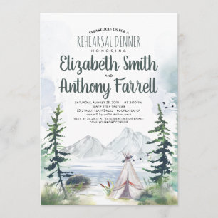 Convites Aventura Montanhosa Boho Jantar de Rehearsal